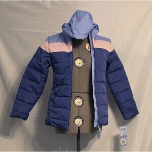Whales Tail Girl's 14/16 Puffer Jacket Lined Blue and Pink New with Tags